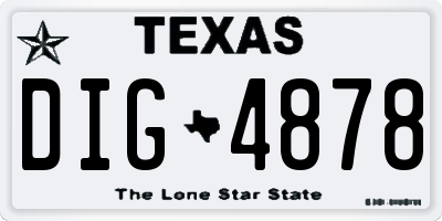 TX license plate DIG4878