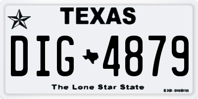 TX license plate DIG4879