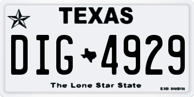 TX license plate DIG4929