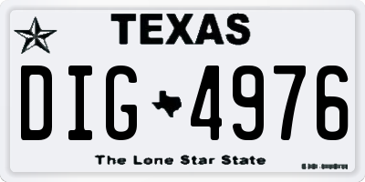 TX license plate DIG4976