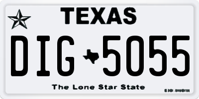 TX license plate DIG5055
