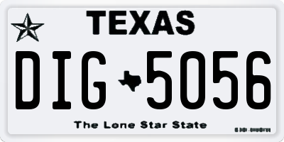 TX license plate DIG5056