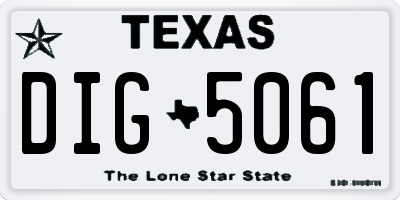 TX license plate DIG5061