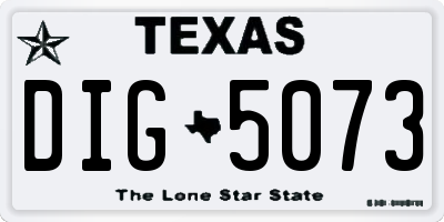 TX license plate DIG5073