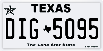 TX license plate DIG5095