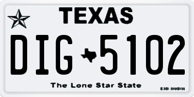 TX license plate DIG5102