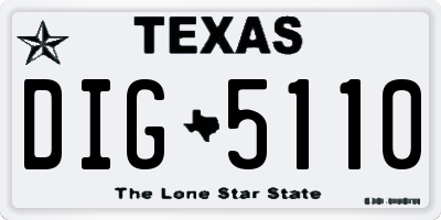 TX license plate DIG5110