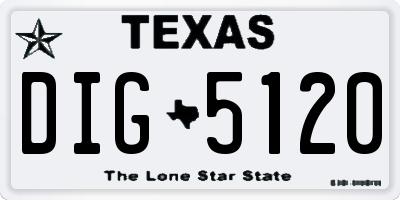 TX license plate DIG5120