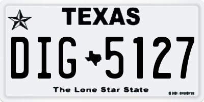 TX license plate DIG5127