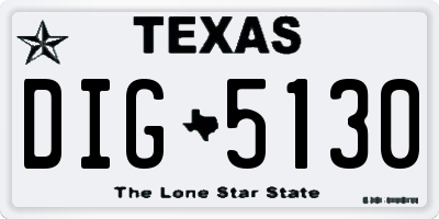 TX license plate DIG5130