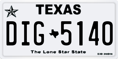 TX license plate DIG5140