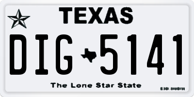 TX license plate DIG5141