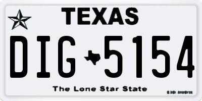TX license plate DIG5154