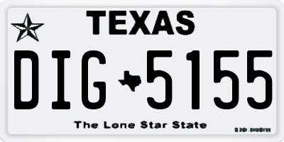 TX license plate DIG5155