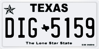 TX license plate DIG5159