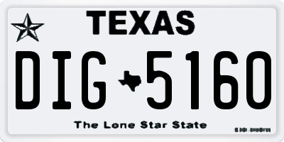 TX license plate DIG5160