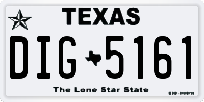 TX license plate DIG5161