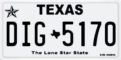 TX license plate DIG5170