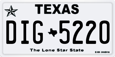 TX license plate DIG5220