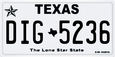 TX license plate DIG5236
