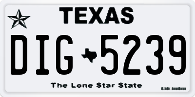 TX license plate DIG5239