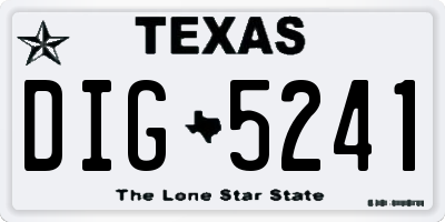 TX license plate DIG5241
