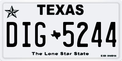 TX license plate DIG5244