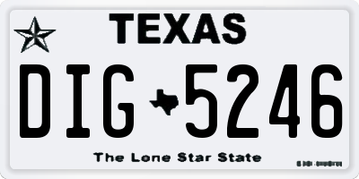 TX license plate DIG5246