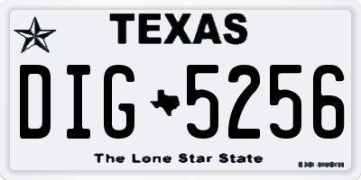 TX license plate DIG5256