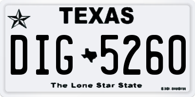 TX license plate DIG5260