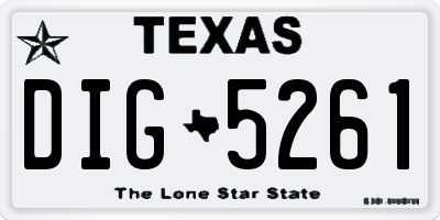 TX license plate DIG5261