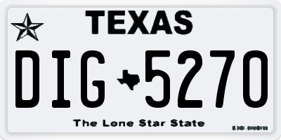 TX license plate DIG5270