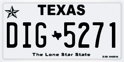 TX license plate DIG5271