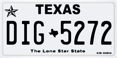TX license plate DIG5272