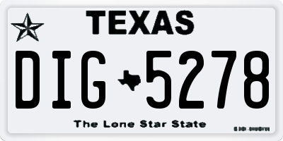 TX license plate DIG5278