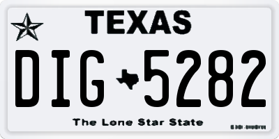 TX license plate DIG5282