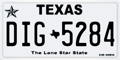 TX license plate DIG5284