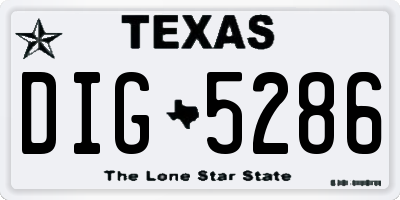 TX license plate DIG5286