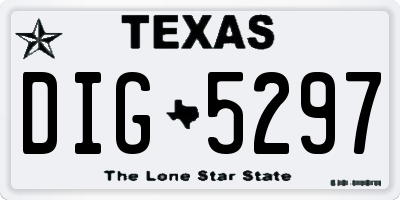 TX license plate DIG5297