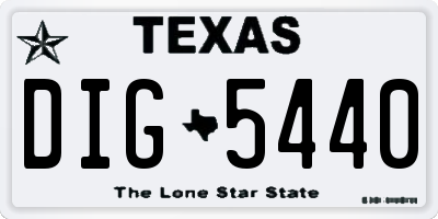 TX license plate DIG5440