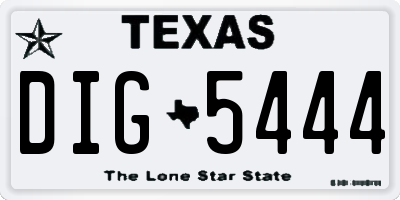 TX license plate DIG5444