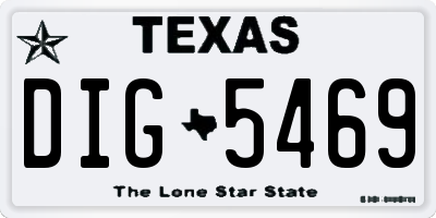 TX license plate DIG5469