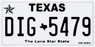 TX license plate DIG5479