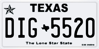 TX license plate DIG5520