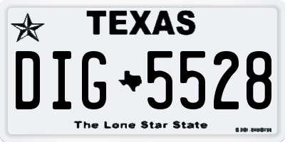 TX license plate DIG5528