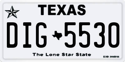 TX license plate DIG5530