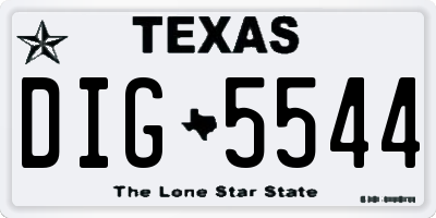 TX license plate DIG5544
