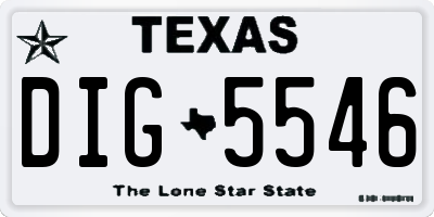 TX license plate DIG5546