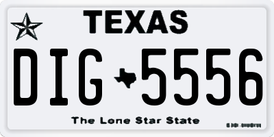 TX license plate DIG5556