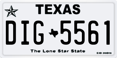 TX license plate DIG5561